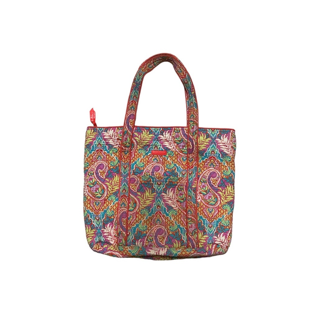 Vera Bradley Paisley In Paradise Tote Bag Square Purse Everyday Casual Orange